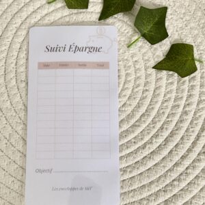 Tracker Épargne - Suivi Objectifs Cash Stuffing 8x16 cm